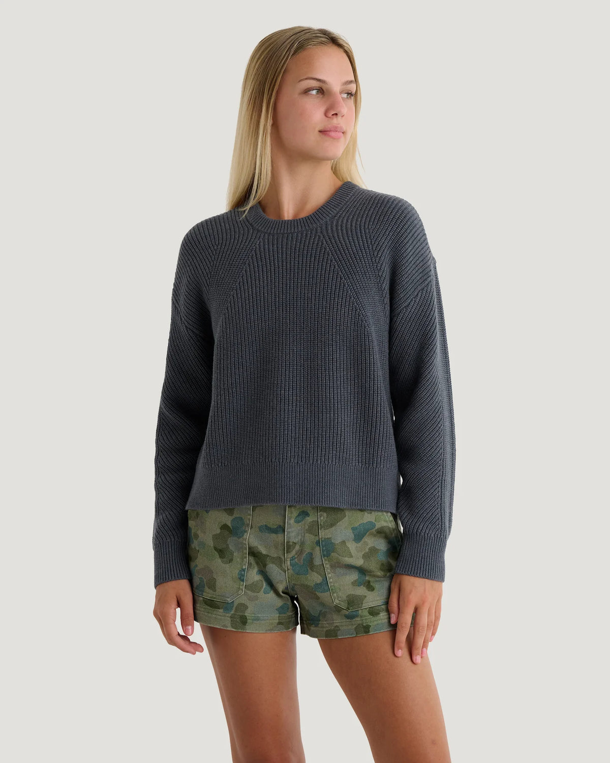 Free Fly Women's Coastloom Crew Sweater - Storm Cloud - M