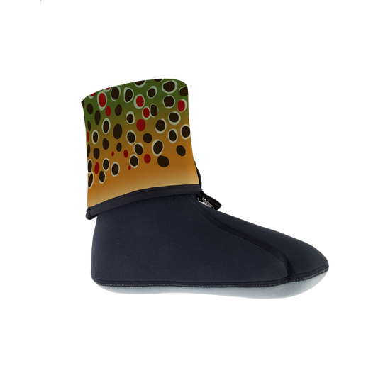 Neoprene Wading Socks Brown Trout Lg