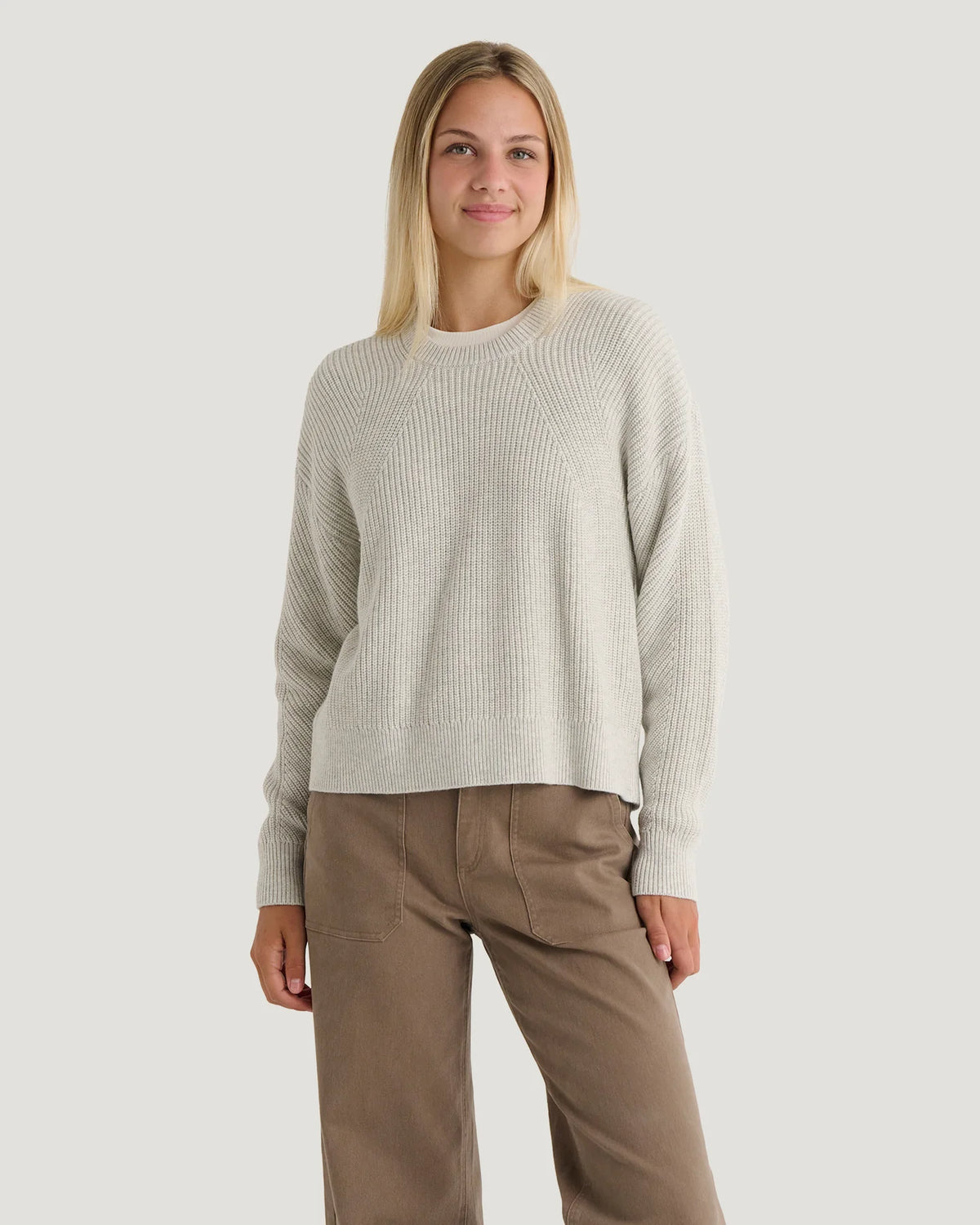 Free Fly Women's Coastloom Crew Sweater - Off White Heather  - L