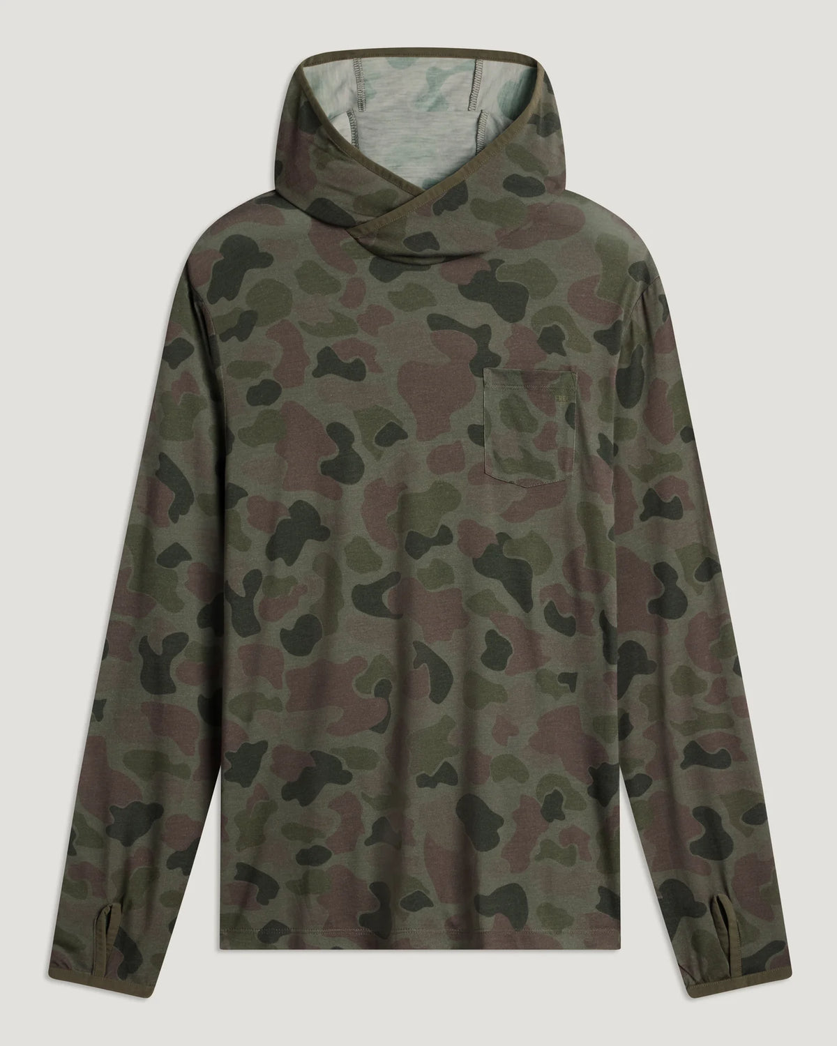 Free Fly Men's Bamboo Lightweight Hoodie - Vintage Camo Oil Green - L