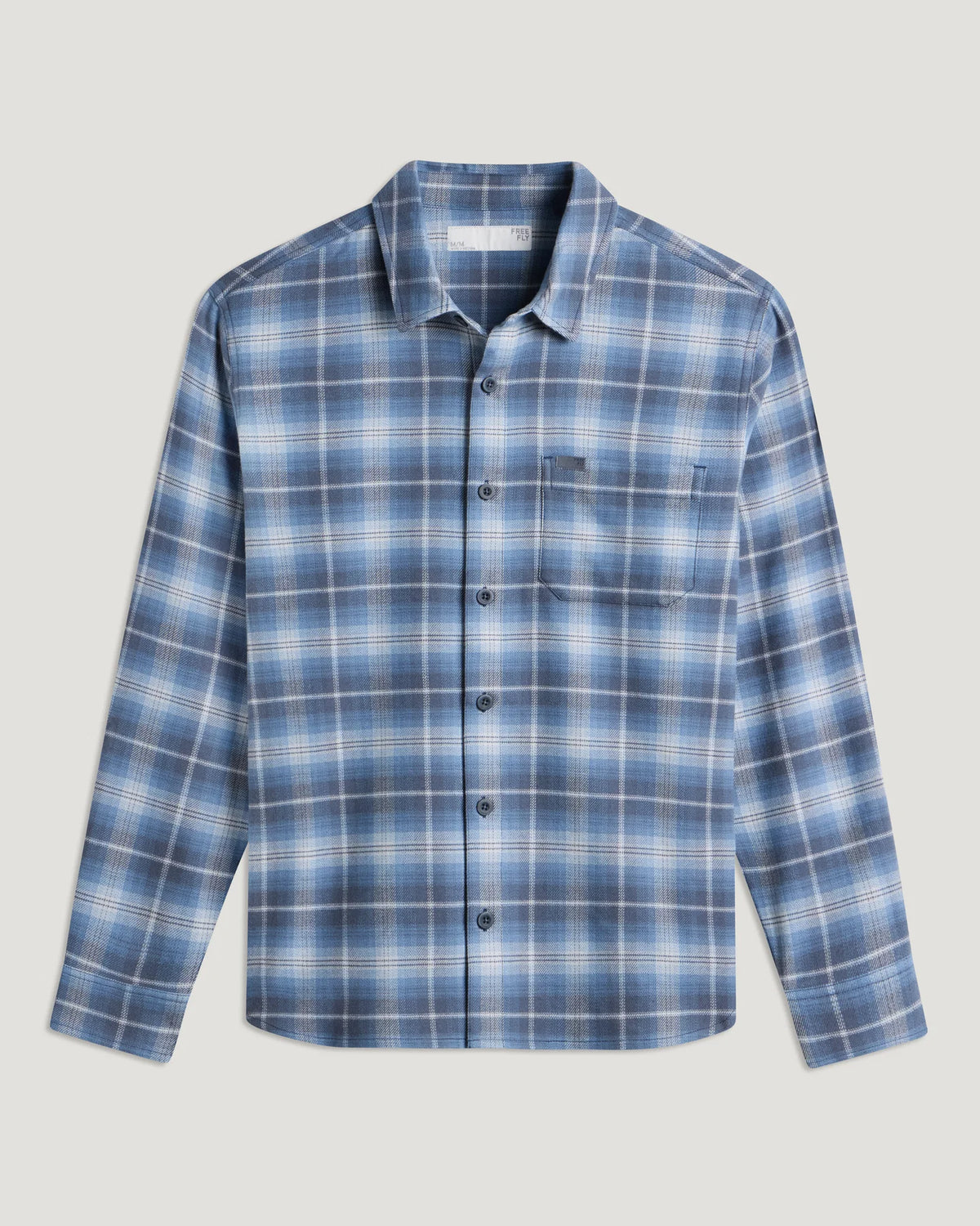 Free Fly Men's Seawool Flannel Shirt - Storm Cloud Plaid - M